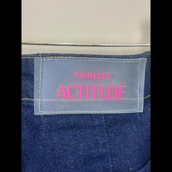 TWINSET Actitude 221AT2303 Women's‎ Straight Leg Jeans with fold Size 26 NWOT - Picture 6 of 7